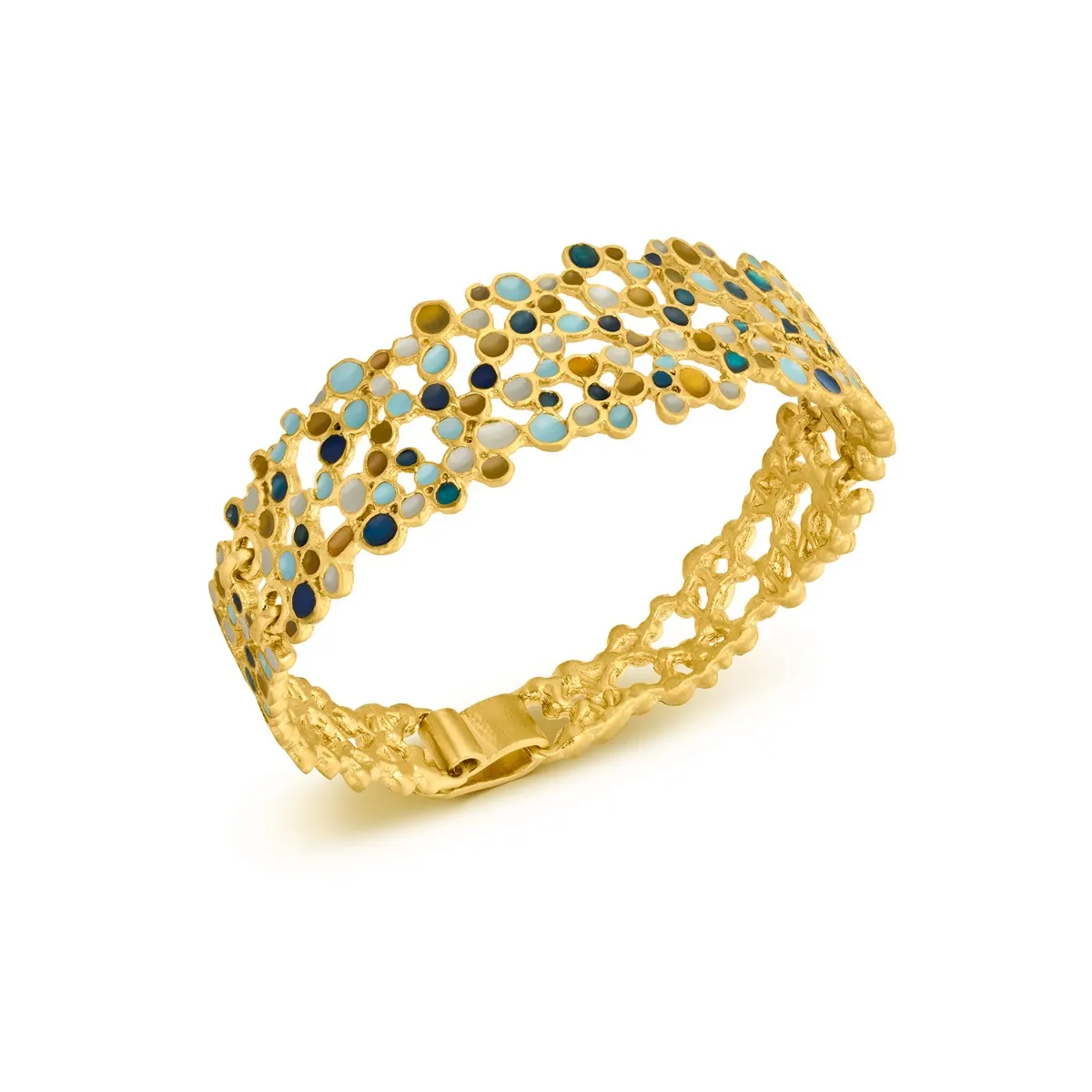 Blue Pointillism Cuff Bangle