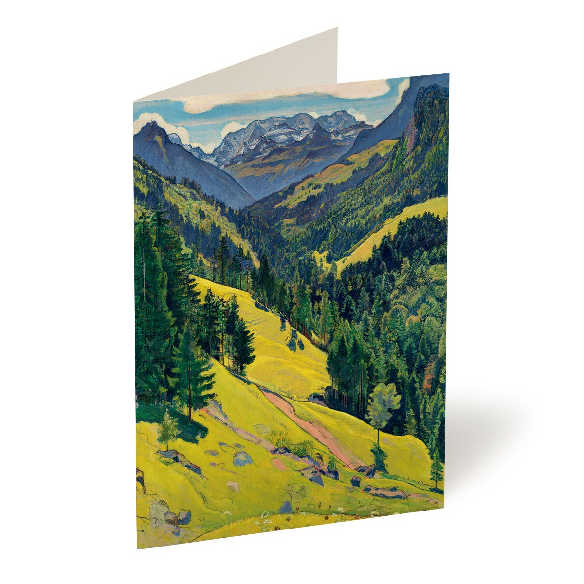 Hodler The Kien Valley with the Bluemlisalp Massif Greetings Card