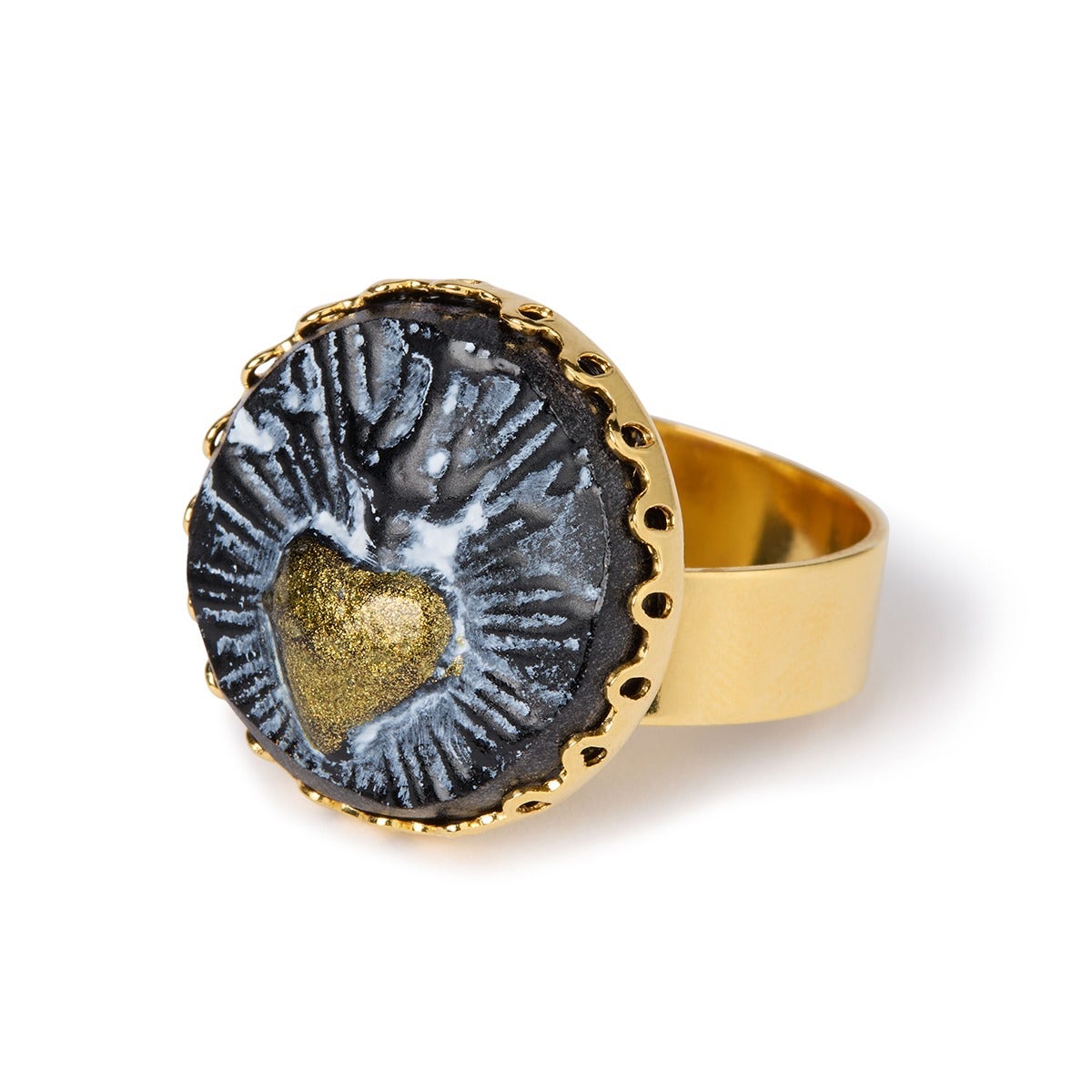 Sacred Heart Black Ring