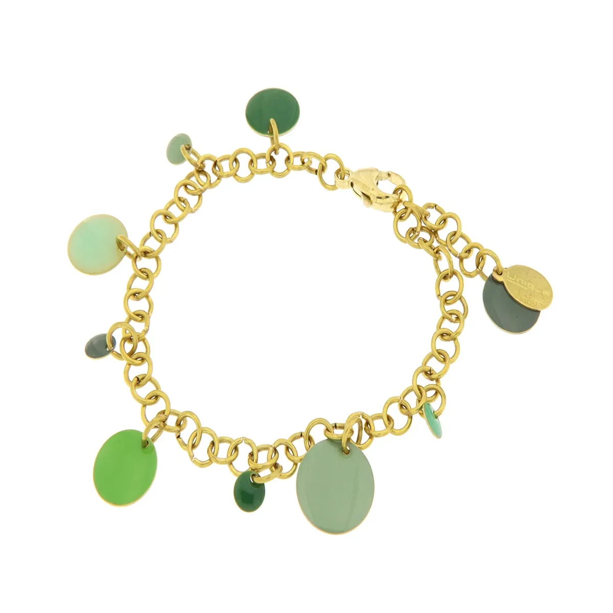 Green Dots Enamel Bracelet