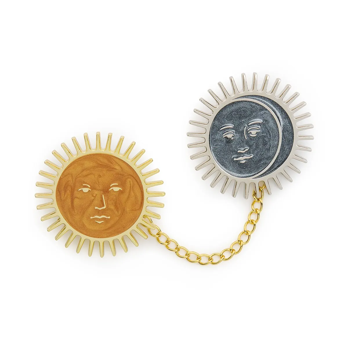 Sun and Moon Enamel Pin Badge
