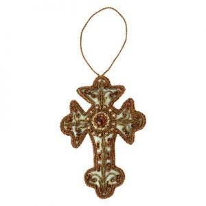 Small image of Embroidered Cross Christmas Decoration