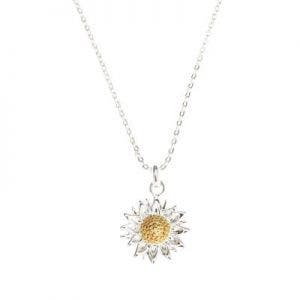 Small image of Small Silver Sunflower Necklace