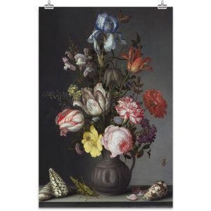 Main image of Flowers in a Vase with Shells and Insects Epic Poster