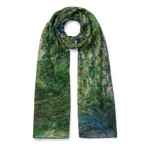 Main image of The Water-Lily Pond Georgette Silk Scarf.