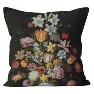 Small image of A Still Life of Flowers in a Wan-Li Vase Cushion