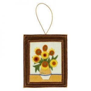 Small image of Embroidered Sunflowers Christmas Decoration