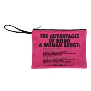 Guerrilla Girls clutch bag.