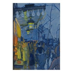 Image of Avenue de Clichy Greetings Card by Louis Anquetin
