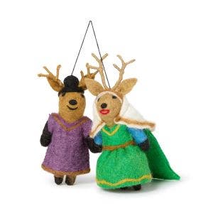 Main image of The Arnolfini Portrait Reindeer Couple Felt Christmas Decoration