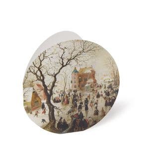 A Winter Scene with Skaters near a Castle Christmas Cards Pack of 8