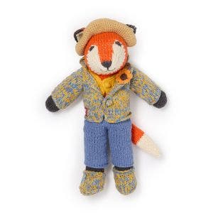 Main image of the Vincent van Gogh Knitted Fox Soft Toy.