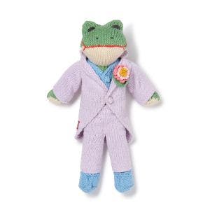 Main image of the Claude Monet Knitted Frog Soft Toy.