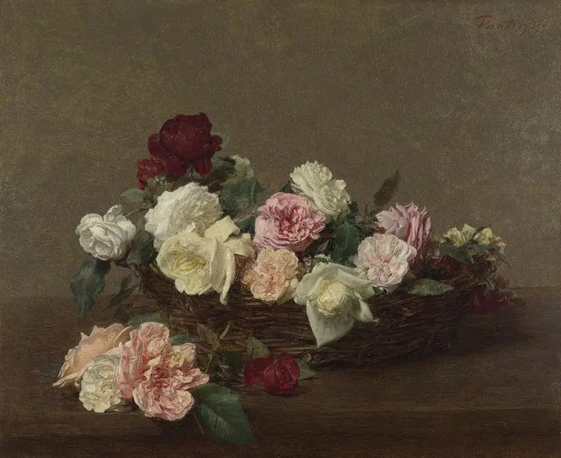 Ignace-Henri-Théodore Fantin-Latour, A Basket of Roses Print