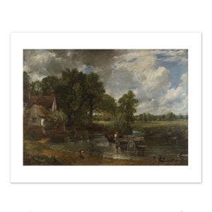 A white bordered mini print showing Constable's painting of The Hay Wain.