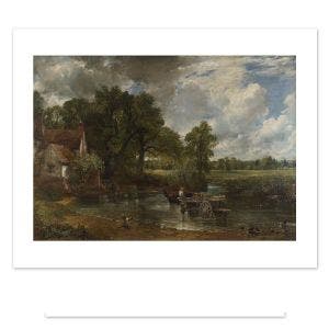 A white bordered mini print showing Constable's painting of The Hay Wain.