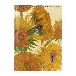 Main image of the Sunflowers Recycled Leather Wallet.