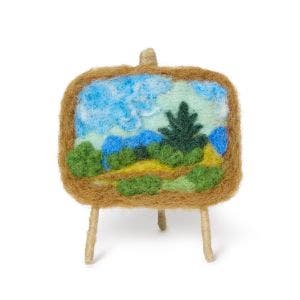 Main image of A Wheatfield, with Cypresses Easel Felt Christmas Decoration