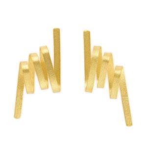 Main image of the Ribbon Wrap Gold Earrings.