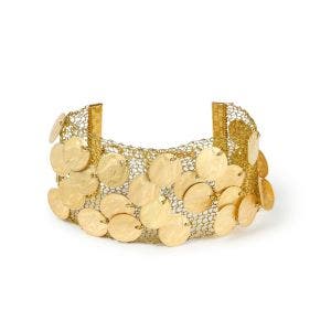 Main image of the Bronze Disc Mesh Bracelet.