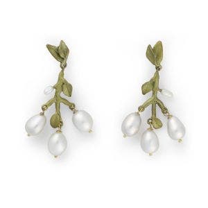 Main image of the Victorian Vine Pearl Earrings.
