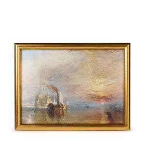 A gold framed print of the painting.