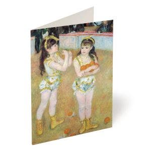 Main Image of the greetings card of a detail of Renoir's Acrobats at the Cirque Fernando. Buy now.