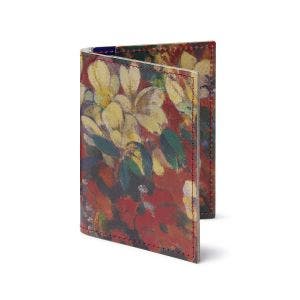 Image of the Gauguin A Vase of Flowers Recycled Leather Wallet standing half open