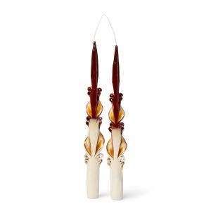 Main image of the  Set of Two Sienese Tapered Candles in rust colour