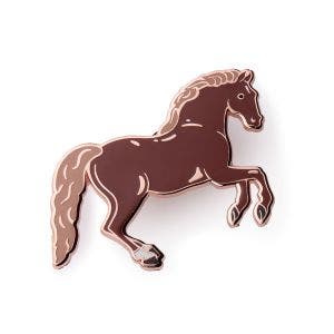 A brown horse standing up.