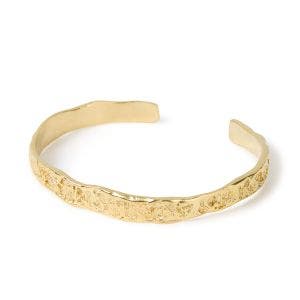 Gold-plated cuff bracelet with a texture design