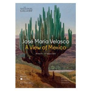 An exhibition poster showing a cactus tree from the painting, Cardón, State of Oaxaca.