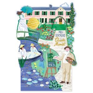 Ladies with umbrellas and boating, Claude Monet painting and a large home decorate the cover.