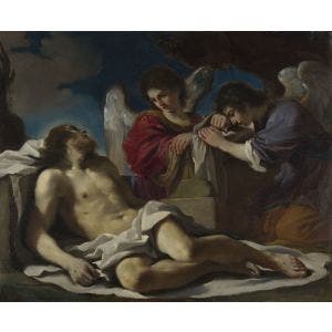 The Dead Christ mourned by Two Angels