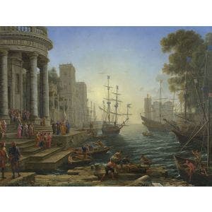 Seaport with the Embarkation of Saint Ursula Print