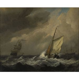 A Small Dutch Vessel close-hauled in a Strong Breeze