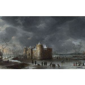 The Castle of Muiden in Winter Print