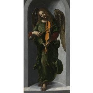 An Angel in Green with a Vielle Print