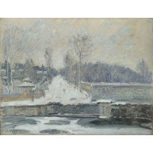 The Watering Place at Marly-le-Roi Print