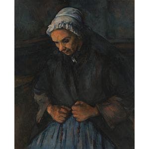An Old Woman with a Rosary Print