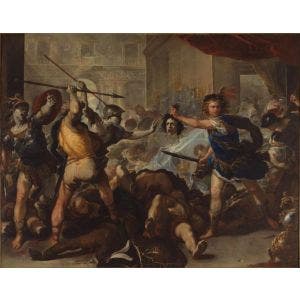 Perseus turning Phineas and his Followers to Stone Print