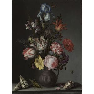 Flowers in a Vase with Shells and Insects Print