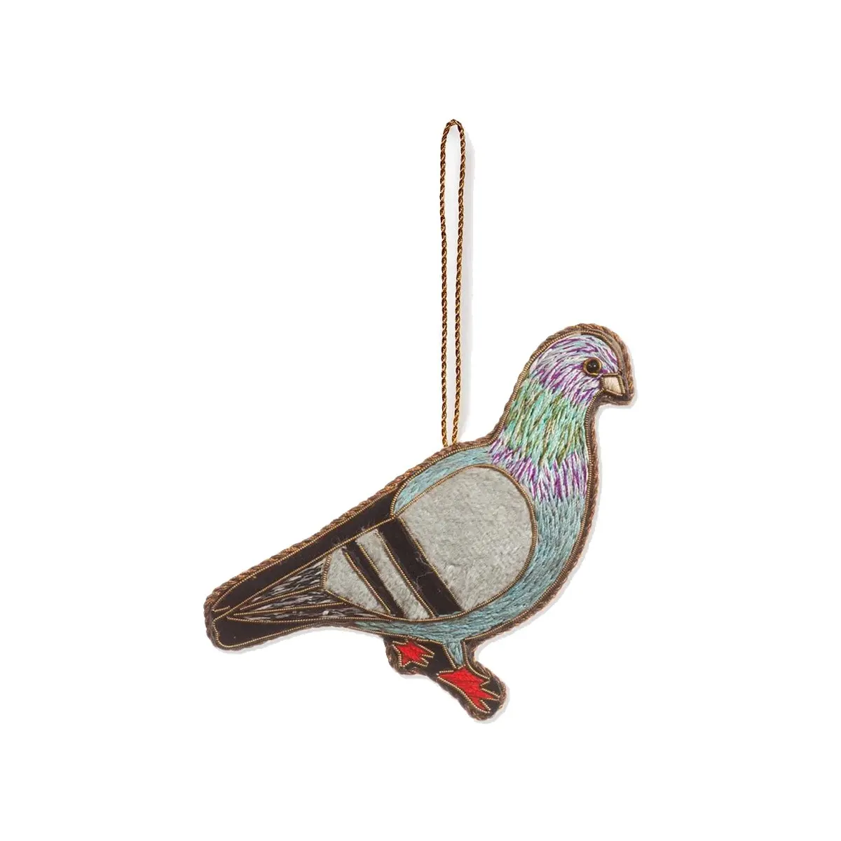 Embroidered Pigeon Decoration